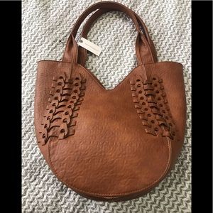 NWT Anthropology Carson Braided Tote (Brown)